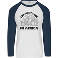 The Five Wild Animas to See in Africa Mens L/S Baseball T-Shirt White/Navy Blue