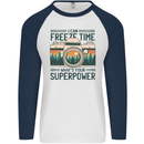 Freeze Time Photography Photographer Mens L/S Baseball T-Shirt White/Navy Blue