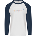 Planets Game Astronomy Space Funny Universe Mens L/S Baseball T-Shirt White/Navy Blue