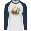 Funny Chickens Merry Cluckmas Mens L/S Baseball T-Shirt White/Navy Blue