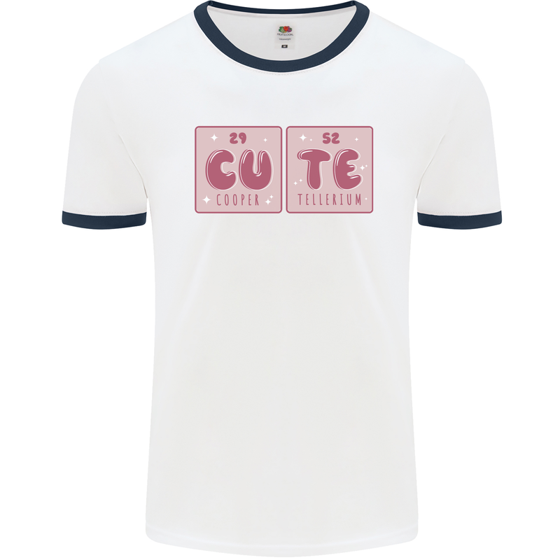 Cute Funny Periodic Table Mens Ringer T-Shirt White/Navy Blue