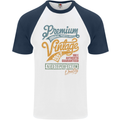 Aged to Perfection 66th Birthday 1957 Mens S/S Baseball T-Shirt White/Navy Blue
