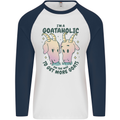 Goataholic On the Way to Get More Goats Mens L/S Baseball T-Shirt White/Navy Blue