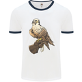 A Falcon Falconry Mens Ringer T-Shirt White/Navy Blue