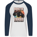 Monster Trucks are My Jam Funny Mens L/S Baseball T-Shirt White/Navy Blue