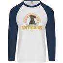 A Rottweiler Dog Mens L/S Baseball T-Shirt White/Navy Blue