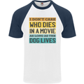 As Long as the Dog Lives Funny Movie Mens S/S Baseball T-Shirt White/Navy Blue