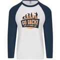 Go Back Funny Climate Change Environment Mens L/S Baseball T-Shirt White/Navy Blue