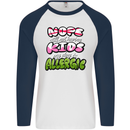 Not Having Kids the Dog is Allergic Funny Mens L/S Baseball T-Shirt White/Navy Blue