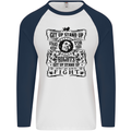 Get up Stand up Reggae Music Mens L/S Baseball T-Shirt White/Navy Blue