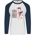 A Dog Is a Girl's Best Friend Chihuahua Mens L/S Baseball T-Shirt White/Navy Blue