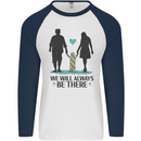 Autism We Will Always Be There Autistic Mens L/S Baseball T-Shirt White/Navy Blue
