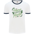 Home is Where My Plants Are Funny Gardening Mens Ringer T-Shirt White/Navy Blue