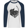 MUTTS Military Utility Tactical Trucks 4x4 Mens L/S Baseball T-Shirt White/Navy Blue