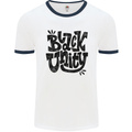 Black Unity Black Lives Matter Juneteenth Mens Ringer T-Shirt White/Navy Blue