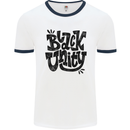 Black Unity Black Lives Matter Juneteenth Mens Ringer T-Shirt White/Navy Blue
