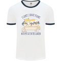 Plans With My Cat in the Garden Gardener Mens Ringer T-Shirt White/Navy Blue