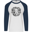 An Octopus in the Deep Ocean Sailor Sailing Mens L/S Baseball T-Shirt White/Navy Blue