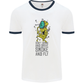 Weed Dont Drink & Drive Smoke and Fly Mens Ringer T-Shirt White/Navy Blue