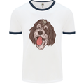 Bernedoodle Dog Mens Ringer T-Shirt White/Navy Blue