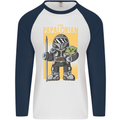 Father's Day The Papalorian Funny Papa Mens L/S Baseball T-Shirt White/Navy Blue