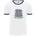Irrelephant Funny Elephant Mens Ringer T-Shirt White/Navy Blue