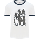 A Pair of Bulldogs Mens Ringer T-Shirt White/Navy Blue