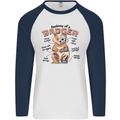 Anatomy of a Badger Funny Mens L/S Baseball T-Shirt White/Navy Blue