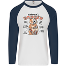 Anatomy of a Badger Funny Mens L/S Baseball T-Shirt White/Navy Blue