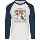 Beagle Anatomy Funny Dog Mens L/S Baseball T-Shirt White/Navy Blue