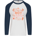 Not a Food Belly New Baby Pregnancy Pregnant Mens L/S Baseball T-Shirt White/Navy Blue