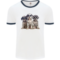 3 Cool Dalmatian Puppy's Dogs Mens Ringer T-Shirt White/Navy Blue