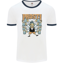 Prost German Oktoberfest Beer Mens Ringer T-Shirt White/Navy Blue