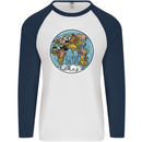 It's Never Too Late Climate Change Mens L/S Baseball T-Shirt White/Navy Blue