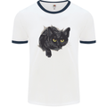 Cat Hole Mens Ringer T-Shirt White/Navy Blue