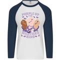 Purple Up for Military Kids Army Brats Mens L/S Baseball T-Shirt White/Navy Blue