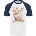 Pomeranian I Don't Give a Fluff Funny Dog Mens S/S Baseball T-Shirt White/Navy Blue