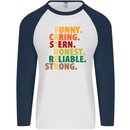 Fathers Day Gift Present For Dad Daddy Mens L/S Baseball T-Shirt White/Navy Blue