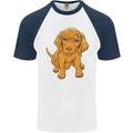 Hungarian Magyar Magyar Vizsla Puppy Dog Mens S/S Baseball T-Shirt White/Navy Blue