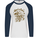 Join Our Coven Funny Halloween Pumpkin Mens L/S Baseball T-Shirt White/Navy Blue