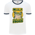 MILF Man I Love Frogs Mens Ringer T-Shirt White/Navy Blue