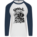 It's Foraging Time Funny Forager Mens L/S Baseball T-Shirt White/Navy Blue