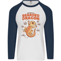 Bearded Dragon Anatomy Lizards, Reptiles, Mens L/S Baseball T-Shirt White/Navy Blue