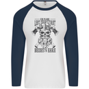 German Viking Mens L/S Baseball T-Shirt White/Navy Blue