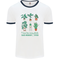 Too Many Plants Funny Gardening Gardener Mens Ringer T-Shirt White/Navy Blue