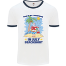 Christmas in July Summer Santa Clause Beach Mens Ringer T-Shirt White/Navy Blue