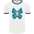 Butterfly Hands Mens Ringer T-Shirt White/Navy Blue