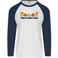 This Is How I Roll RPG Role Playing Game Mens L/S Baseball T-Shirt White/Navy Blue