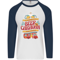 Beer and Caravan Kinda Weekend Funny Mens L/S Baseball T-Shirt White/Navy Blue