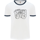Pew Pew Pew Hands Funny Lightsaber Sci-Fi Mens Ringer T-Shirt White/Navy Blue